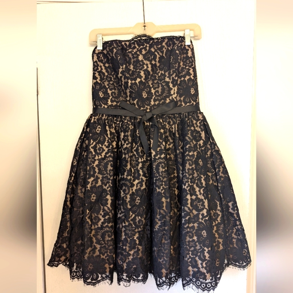 Roberto Rodriguez For Target Black Strapless Lace Dress